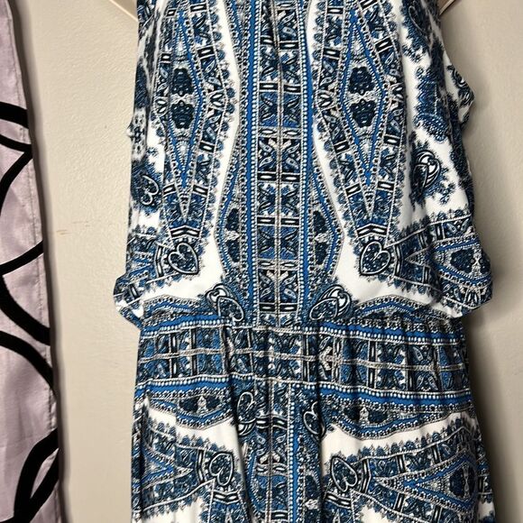 Blue, White, Pattern Full Length Maxi Dress Size 8 - Picture 7 of 13